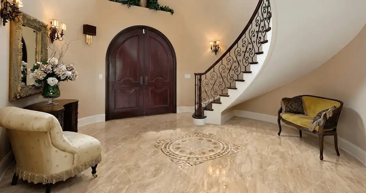 Entrance hall with professionally installed ceramic tile flooring in San Antonio TX