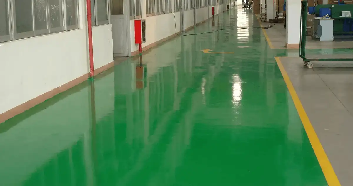 A factory floor professionally covered and marked with epoxy flooring in San Antonio, TX