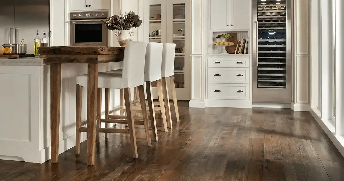 Professionally installed and refinished hardwood flooring in a residential home, showcasing smooth finish and natural wood tones in San Antonio, TX