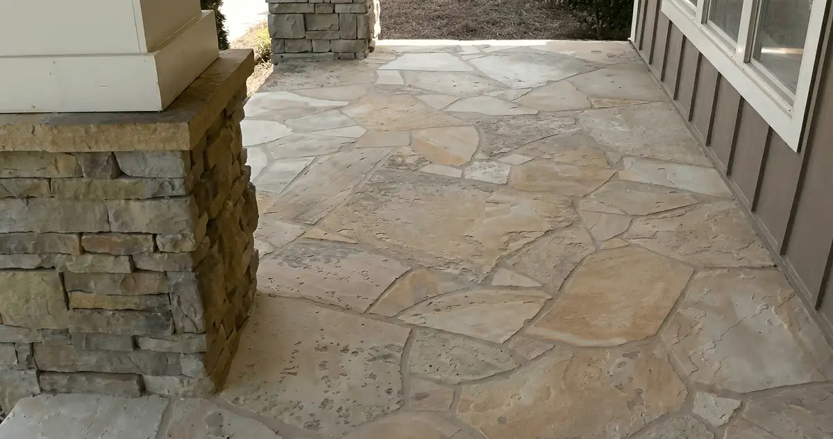 House entrance with professionally installed stone flooring in San Antonio TX
